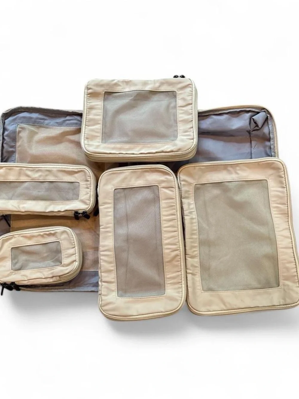 Quince Eco Compression Packing Cubes 6-Pack Beige- BRAND NEW
